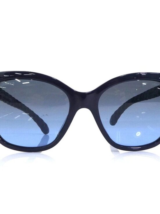 Auth CHANEL CC Logo Sunglasses Navy/Burgundy Plastic - e61907i